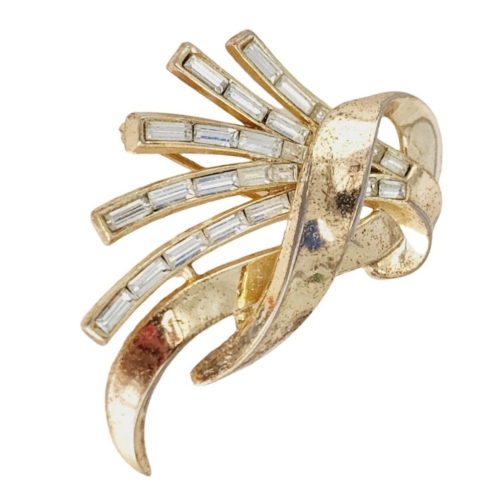 Signed Alfred Philippe Trifari Ribbon Brooch (A576)